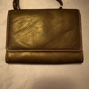 Derek Alexander brown leather small Crossbody purse.